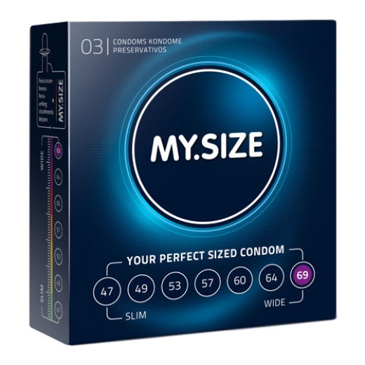 My.Size Natural Latex Condom 69 Width 3 PCS