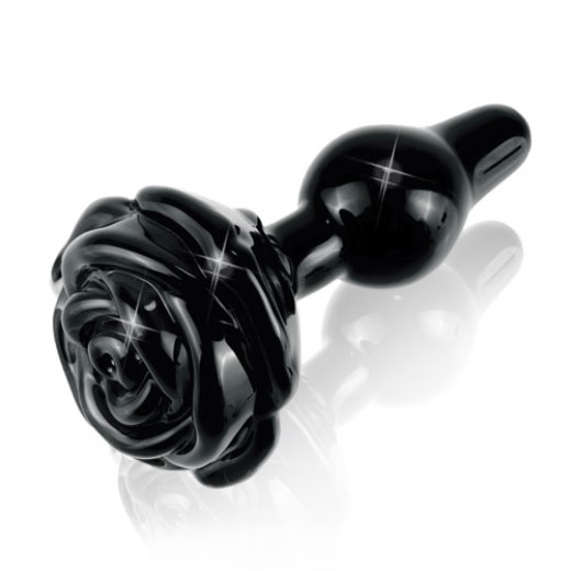 Icicles No.77 Black Rose Glass Butt Plug