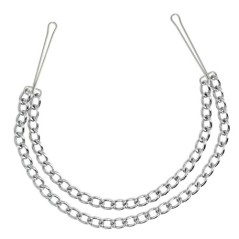 Silver Nipple Clamps With Double Chain